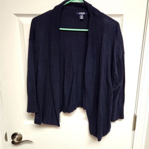 Chaps crop royal blue sweater women's large